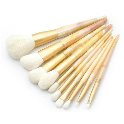 10 Pcs Synthetic Bristles Makeup Kit Blending Face Powder Blush Concealers Brush Make Up Brushes Set