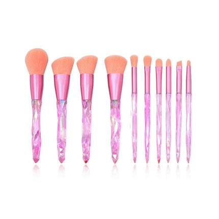 10PCS Crystal Makeup Brushes Synthetic Powder Foundation Concealer Eye Shadow Brush Face Make Up Brushes