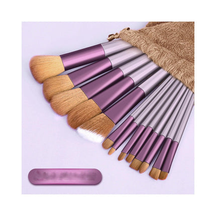 13Sets Travel Makeup Brush Set Brushes Vegan Synthetic Bristles Hairs Foundation Brush With Travel Makeup Bag