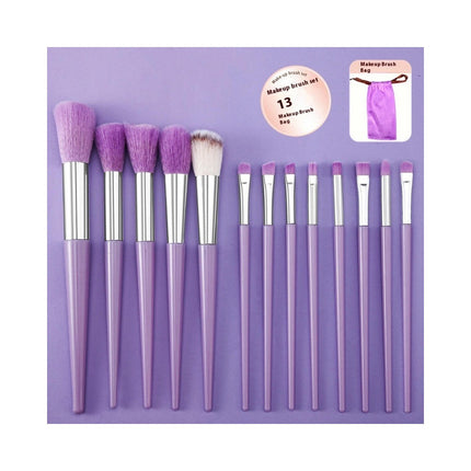 13Sets Travel Makeup Brush Set Brushes Vegan Synthetic Bristles Hairs Foundation Brush With Travel Makeup Bag