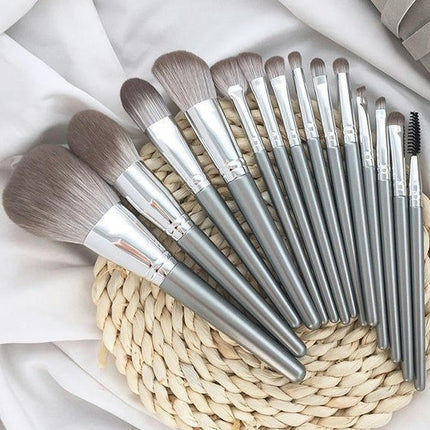 14pcs Cosmetic Makeup Brush Set For Foundation Blending Blush Concealer Eye Shadow Travel Makeup bag Included