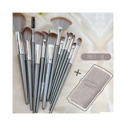 Makeup Brush Set 14Pcs Premium Vegan Synthetic Bristles Hairs Foundation Powders Concealer Lip Brushes