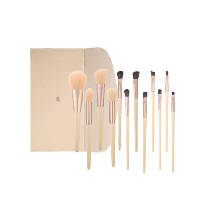 12-Piece Makeup Brush Set - Premium Soft Synthetic Bristles For Contour Eyeshadow & Perfect Smoky Eye