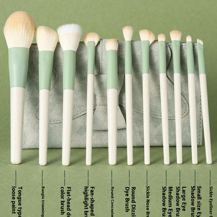 11 Piece Face and Eye Brush Set Ultra Soft Hair Foundation Contour Blending Eyeshadow Travel Makeup Brush Set