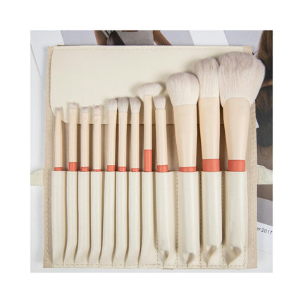 12 Piece Makeup Brush Set For Liquid Cream & Powder Eyeshadow Foundation Concealer Blush & Contour Travel