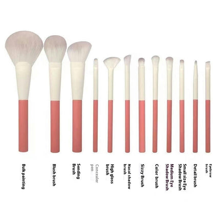 12 Piece Makeup Brush Set For Liquid Cream & Powder Eyeshadow Foundation Concealer Blush & Contour Travel