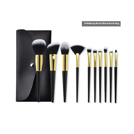 Professional Eye shadow Concealer Eyebrow Foundation Powder Liquid Cream Blending Brushes Set With Carrying Bag