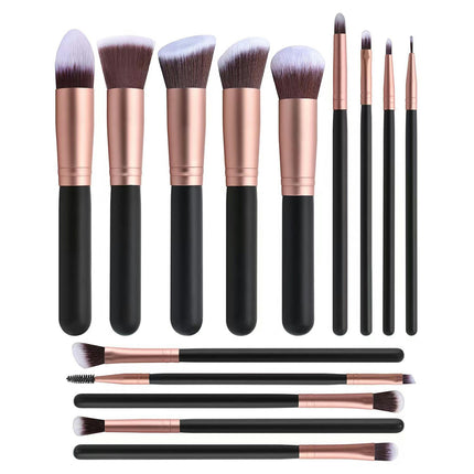 14 Pcs Makeup Brush Set Premium Synthetic Powder Foundation Contour Blush Concealer Make Up Brush Kit