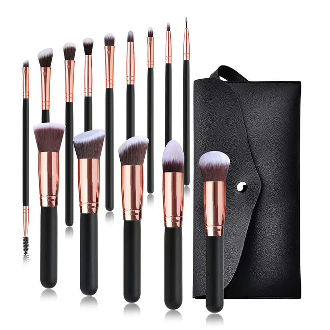 14 Pcs Makeup Brush Set Premium Synthetic Powder Foundation Contour Blush Concealer Make Up Brush Kit