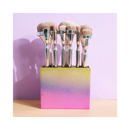 Oval Makeup Brushes 9 pcs Foundation Powder Concealer Cheek  Brush Set For and Eyeshadow Makeup Brushes Set