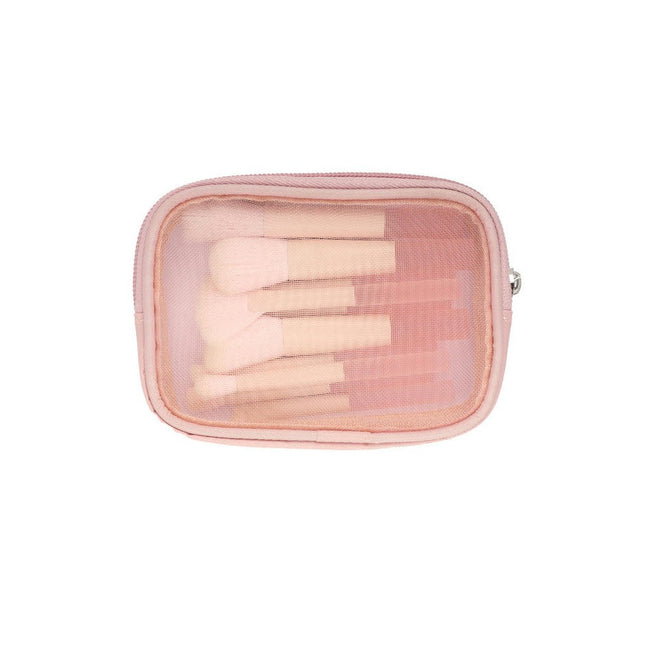 10Pcs Cosmetic Brush Kit Plastic Tube Soft Bristles Eyeshadow Brush Kit Face Makeup Brush Blush Brush With Net Bag