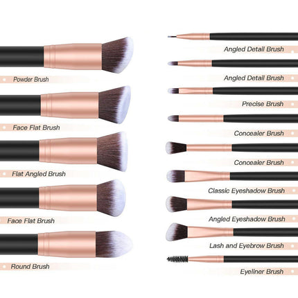 14/16 Pcs Foundation Brushes For Blending Liquid Cream Flawless Powder Cosmetics Buffing Stippling Concealer