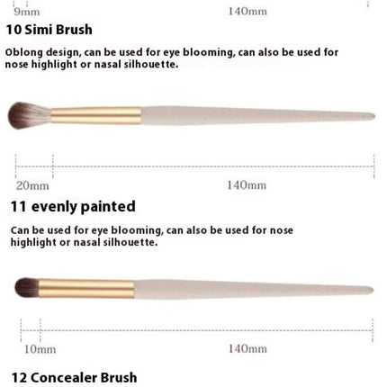 16 Pieces Professional Makeup Brushes Premium Synthetic Concealer Blush Highlighter Brush Blending Brush Set