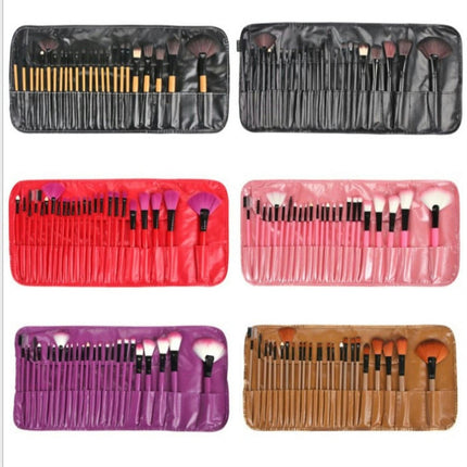 Cosmetic Makeup Brushes Set Portable Foundation Brush 32pcs  Eyeshadow Concealer Lash Blush Brush With Bag