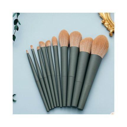 10 Pcs Professional Face Eye Makeup Brush Set by Eyeshadow Brush Nose Contour Brush Flat Makeup Brush