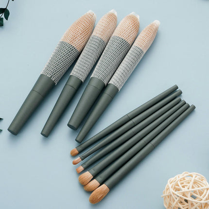 10 Pcs Professional Face Eye Makeup Brush Set by Eyeshadow Brush Nose Contour Brush Flat Makeup Brush