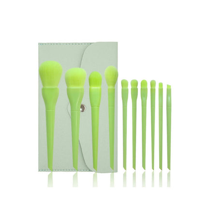 10Pcs Makeup Brush Set Foundation Brush Blending Brush Eyeshadow Brushes Eye Macaron Brushes Set With Bag