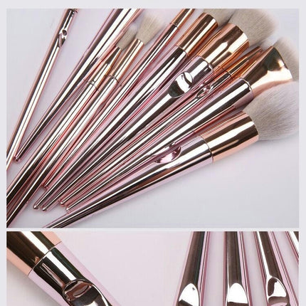 10Pcs Makeup Brushes Set Soft Thumb Handle Powder Eye Shadow Highlight Brushes Set With Bag Brushes Kit Travel