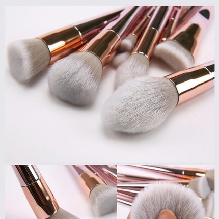 10Pcs Makeup Brushes Set Soft Thumb Handle Powder Eye Shadow Highlight Brushes Set With Bag Brushes Kit Travel