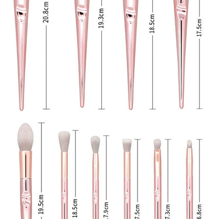 10Pcs Makeup Brushes Set Soft Thumb Handle Powder Eye Shadow Highlight Brushes Set With Bag Brushes Kit Travel