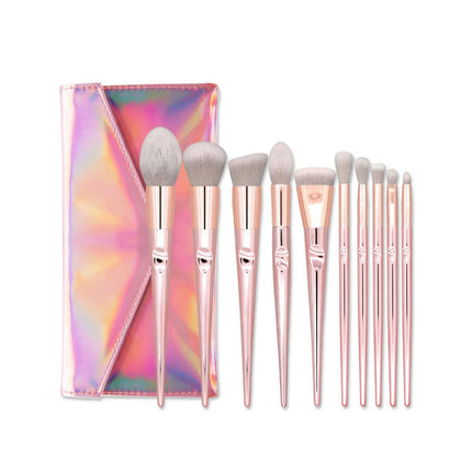 10Pcs Makeup Brushes Set Soft Thumb Handle Powder Eye Shadow Highlight Brushes Set With Bag Brushes Kit Travel