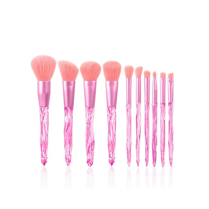 10PCS Crystal Makeup Brush Set Premium Synthetic Foundation Powder Concealer Eye Shadow Blush Makeup Brushes