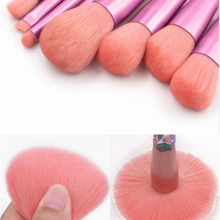 10PCS Crystal Makeup Brush Set Premium Synthetic Foundation Powder Concealer Eye Shadow Blush Makeup Brushes