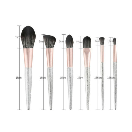 12Pcs/Set Crystal Glitter Makeup Brushes Set Pro Foundation Blending Concealer Make Up Brush Set with Bag