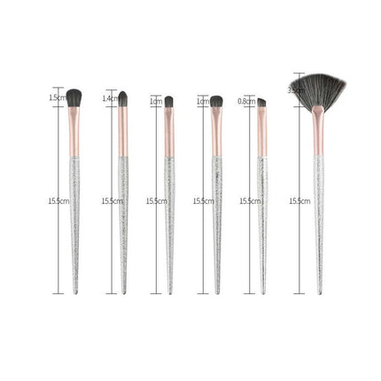 12Pcs/Set Crystal Glitter Makeup Brushes Set Pro Foundation Blending Concealer Make Up Brush Set with Bag