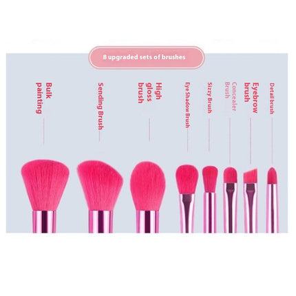 Cute Candy Makeup Brush Set 8pcs Candy Quicksand Transparent Handle Makeup Brushes Set  For Blush Foundation Eyebrow