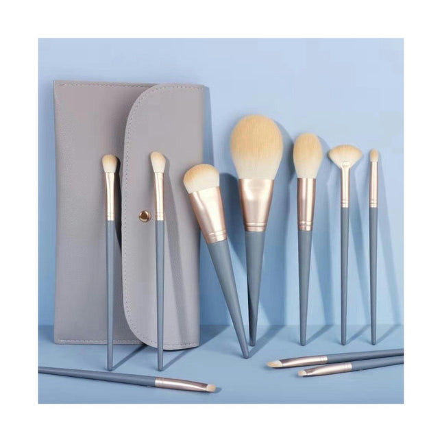 10Pcs Makeup Brushes - Professional Synthetic Blending Powder Liquid Cream Face Brushes Cosmetic Brushes Kit with Bag