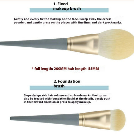 10Pcs Makeup Brushes - Professional Synthetic Blending Powder Liquid Cream Face Brushes Cosmetic Brushes Kit with Bag