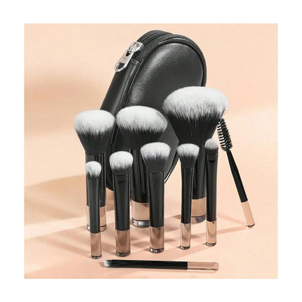 Makeup Brush Set 10pcs Easy-Taken Mini Full Complete Function Cosmetic Brushes Kit Set With Brush Pouch