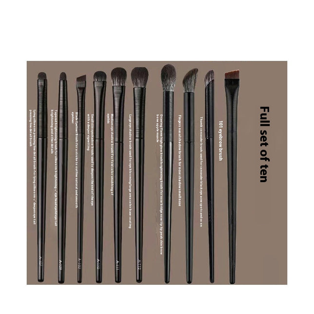 Eye Makeup Brush Set - 10Pieces Eyeshadow Brushes Eye Blending Brush Concealer - With Soft Synthetic Bristles