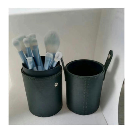 12 Pieces Marble Handle Fiber Bristles Blending Brush Set With Travel Bag 2 In1 Eyebrow Eyeliner Make Up Tool