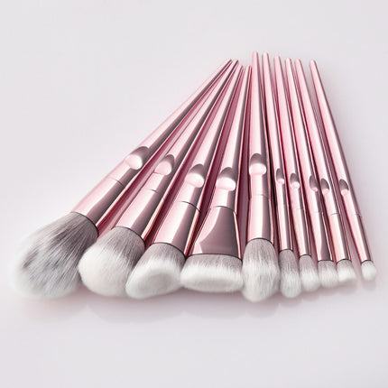 10 pcs Makeup Brushes Set Soft Thumb Handle Powder Eye Shadow  Concealer Blending Brushes Tools Kit With Bag