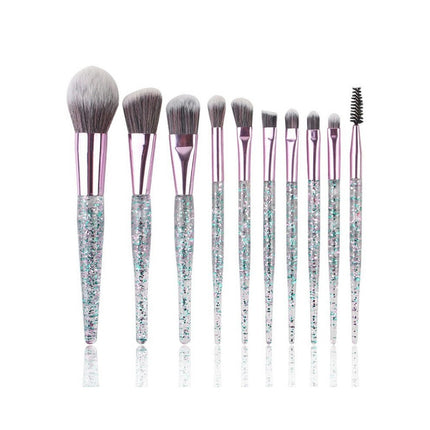 Glitter Crystal Makeup Brush Set Cute Makeup Brushes Bling Professional Concealer Blending Brushes Tools Kit