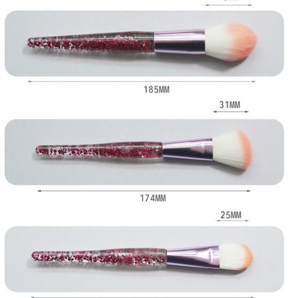 Glitter Crystal Makeup Brush Set Cute Makeup Brushes Bling Professional Concealer Blending Brushes Tools Kit