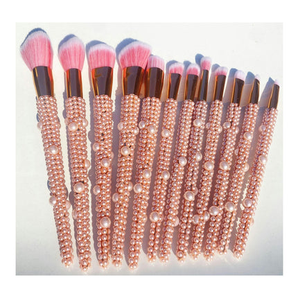 Makeup Brush Set Diamond Rhinestones Bedazzled Bling Brushes Cosmetic Foundation Brushes Set 12 Piece