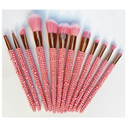 Makeup Brush Set Diamond Rhinestones Bedazzled Bling Brushes Cosmetic Foundation Brushes Set 12 Piece