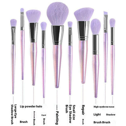 Makeup Brush Sets Premium Synthetic Contour Blush Foundation Concealers Eye Shadows Eyebrow Cosmetic Brushes (10Pcs)