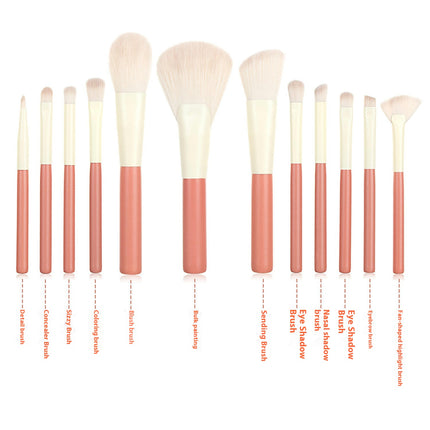 12Pcs Makeup Brushes Synthetic Makeup Brush Set Cosmetics Foundation Blending Blush Eyeliner Face Powder Brush