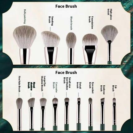 14pcs Cosmetic Makeup Brush Set For Foundation Blending Blush Concealer Synthetic Fiber Bristles Travel Makeup Bag