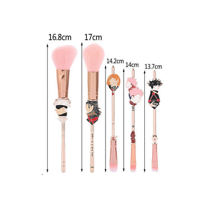 Anime Jujutsu Makeup Brushes Tool Set 10 pcs Cosmetic Powder Blush Eye Shadow Blending Eyebrow Brush