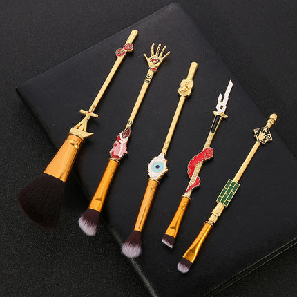 Anime Jujutsu Makeup Brushes Tool Set 10 pcs Cosmetic Powder Blush Eye Shadow Blending Eyebrow Brush