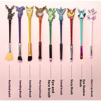 Pokemon Makeup Brushes Set Anime Cartoon Theme Make Up Brush Set Collection Set With Elastic DrawerBag