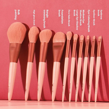 10 Pcs Premium Synthetic Foundation Powder Eye Shadows Powder Brush Blending Brushes Concealer Brush Stippling Brush