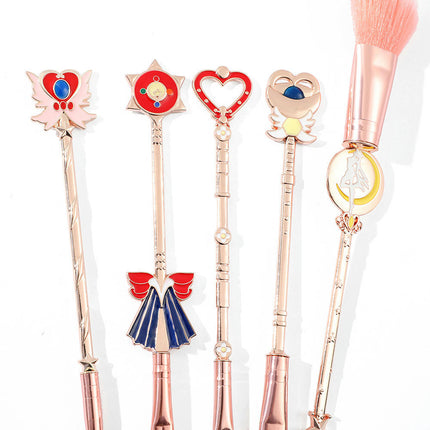 10Pcs Sailor Moon Makeup Brushes Set Cosmetic Beauty Tools Powder Foundation Blending Eyeshadow Blusher