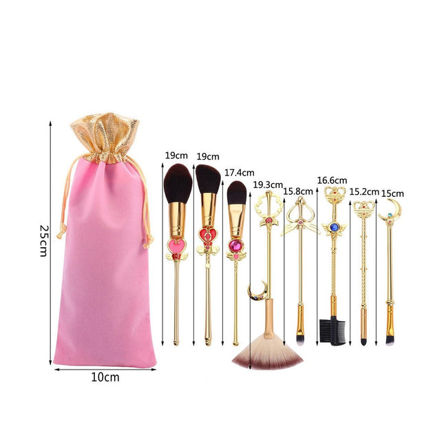 Makeup Brushed Set 8PCs Sailor Moon Cosmetic Brush Tool Eyeliner Eyebrow Essential Cosmetic Brush Kits