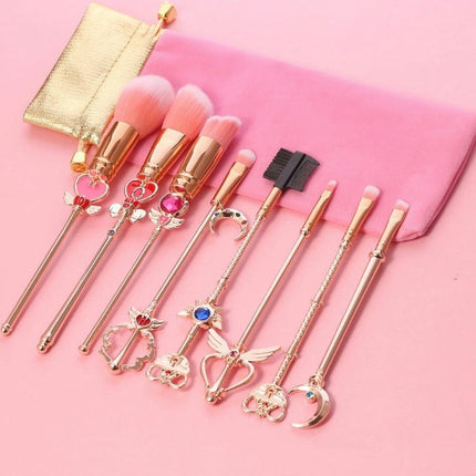 Makeup Brushed Set 8PCs Sailor Moon Cosmetic Brush Tool Eyeliner Eyebrow Essential Cosmetic Brush Kits